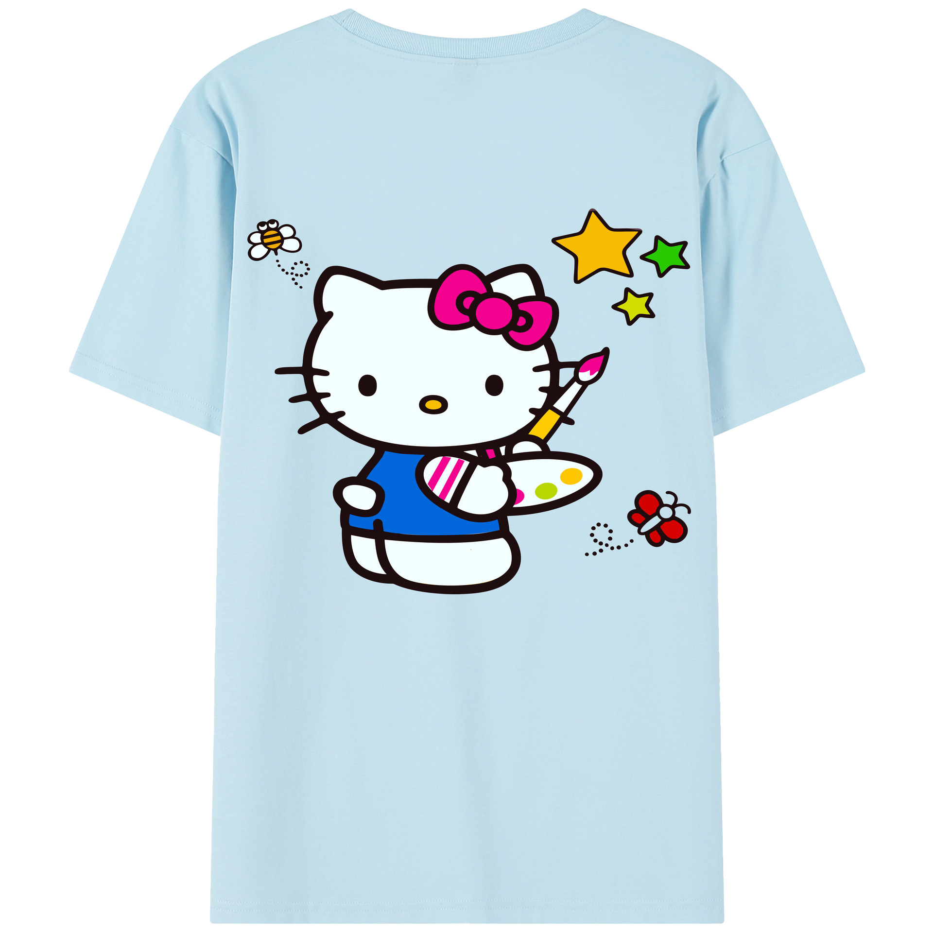 （画像用） Hello Kitty ハローキティ 綿100％半袖Tシャツ（背面プリント）